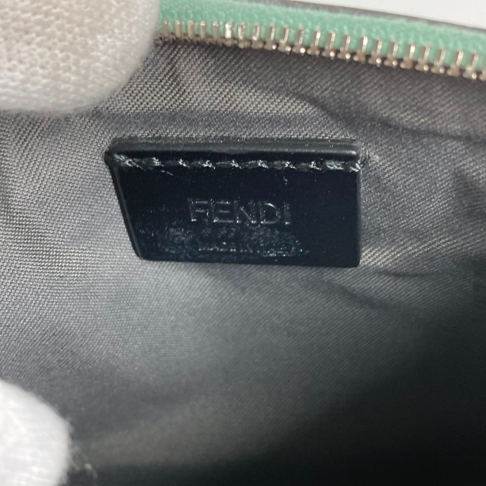 FENDI Pouch 8BS007 leather green Coin case Wallet Clutch Small Women Used