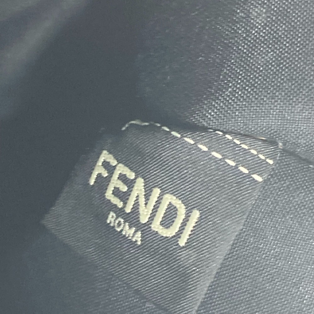FENDI Clutch bag 7N0078 leather black Pouch Zucca logo mens Used