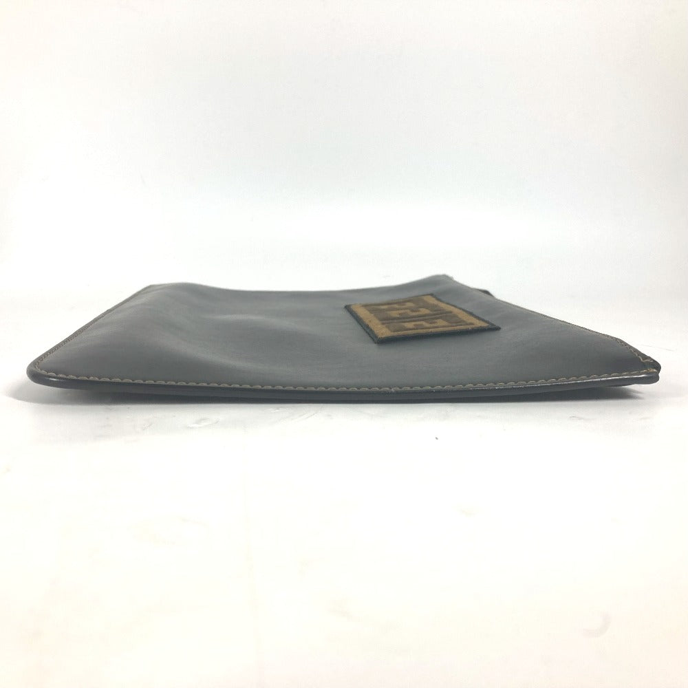 FENDI Clutch bag 7N0078 leather black Pouch Zucca logo mens Used
