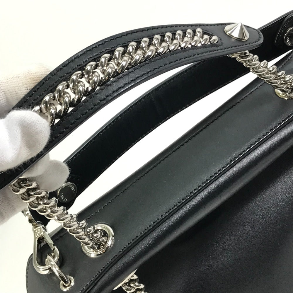 FENDI Backpack 8BZ042 leather black Bag to school Women Used