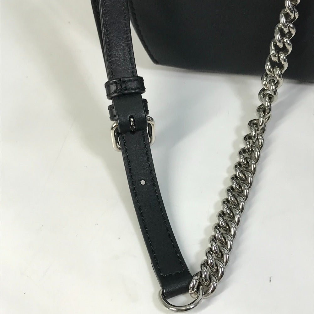 FENDI Backpack 8BZ042 leather black Bag to school Women Used