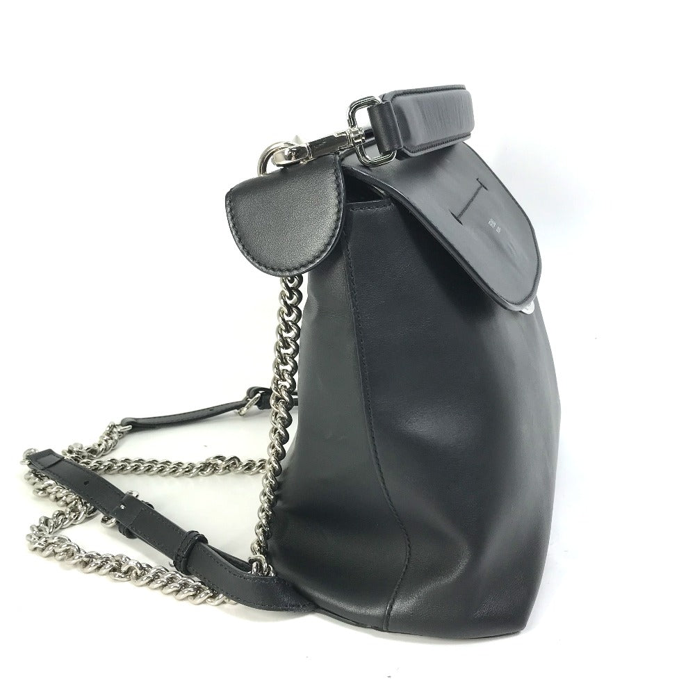 FENDI Backpack 8BZ042 leather black Bag to school Women Used