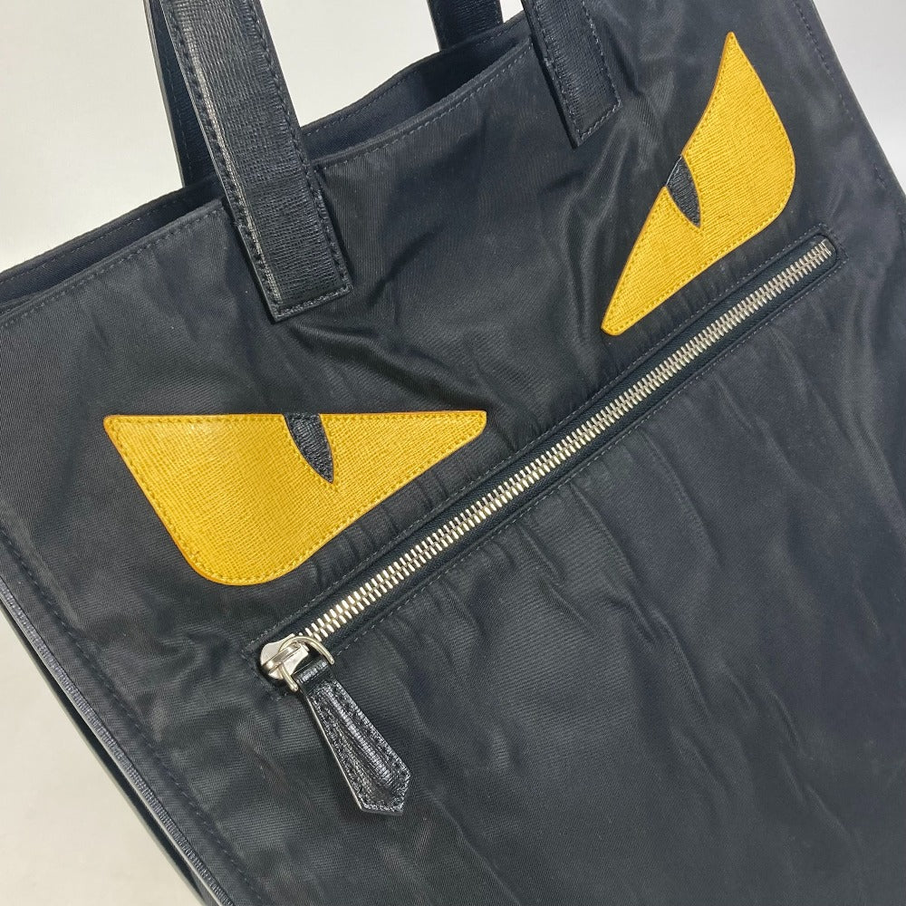 FENDI Tote Bag 7VA367 Nylon black Monster Bugs mens Used