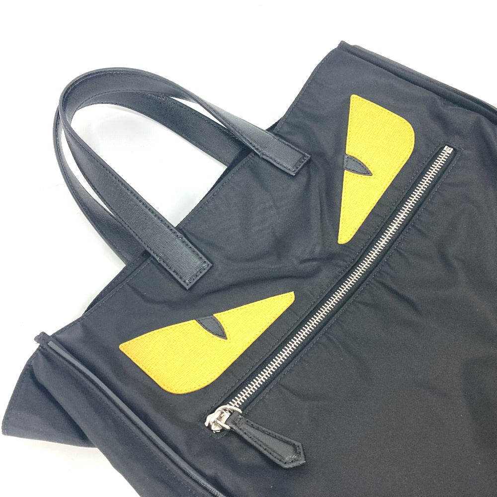 FENDI Tote Bag 7VA367 Nylon black Monster Bugs mens Used