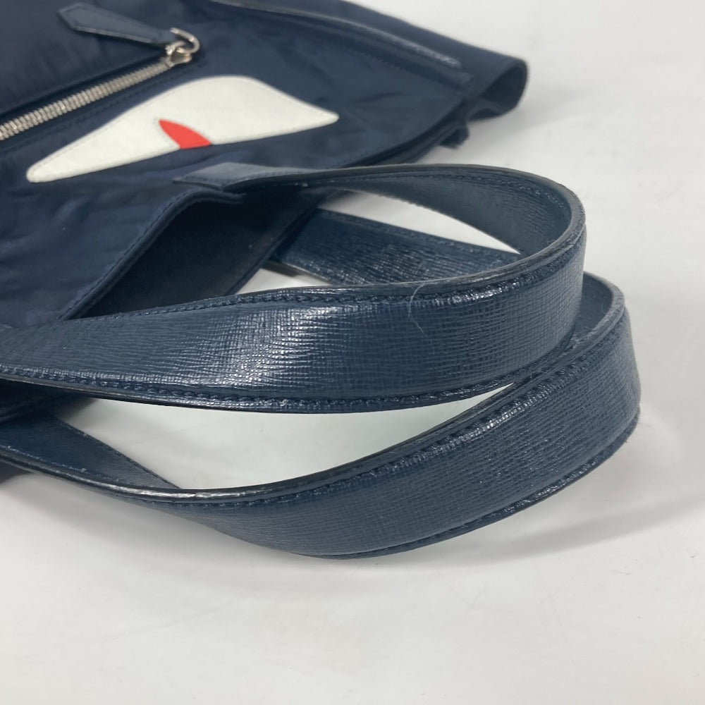 FENDI Tote Bag 7VA367 Nylon, Leather Navy Shoulder Bag monster