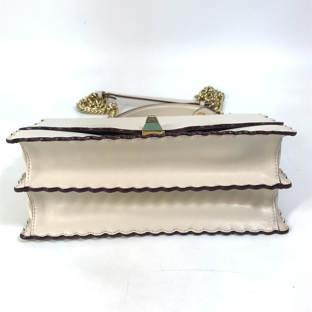 FENDI Shoulder Bag 8BT283 leather beige Multi studs Canai Women Used