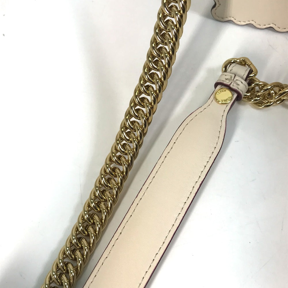 FENDI Shoulder Bag 8BT283 leather beige Multi studs Canai Women Used