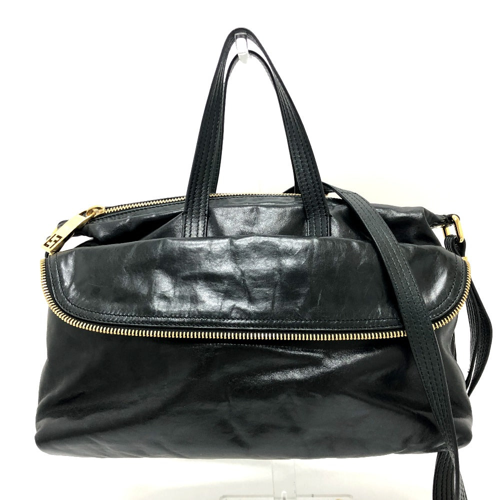 FENDI Business bag 8BT177 leather black Zip It mens Used