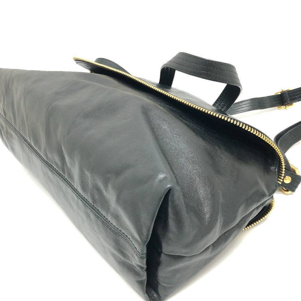 FENDI Business bag 8BT177 leather black Zip It mens Used