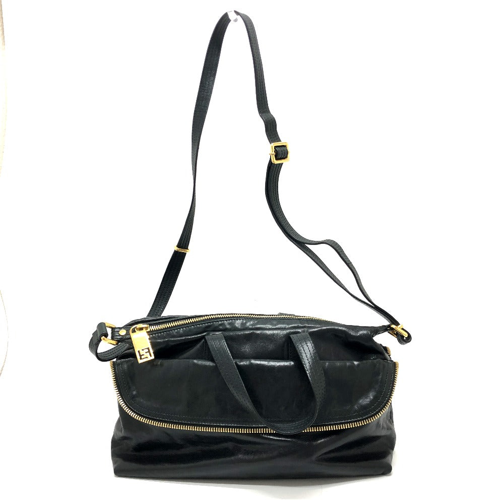 FENDI Business bag 8BT177 leather black Zip It mens Used