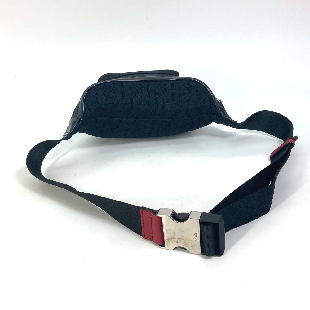 FENDI Sling bag 7VA483 polyamide/leather black Crossbody Shoulder Bag Zucca mesh mens Used
