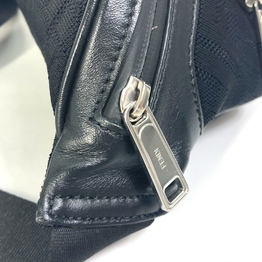 FENDI Sling bag 7VA483 polyamide/leather black Crossbody Shoulder Bag Zucca mesh mens Used