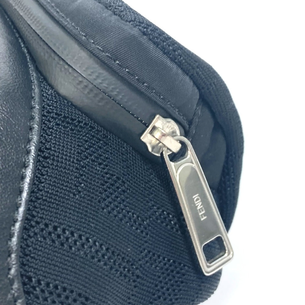 FENDI Sling bag 7VA483 polyamide/leather black Crossbody Shoulder Bag Zucca mesh mens Used
