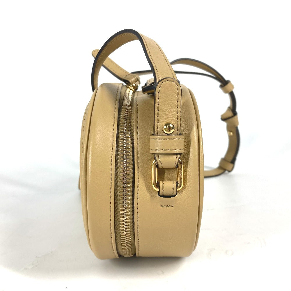 FENDI Shoulder Bag 8BS058 leather beige Pochette Crossbody Camera Case Small Olock