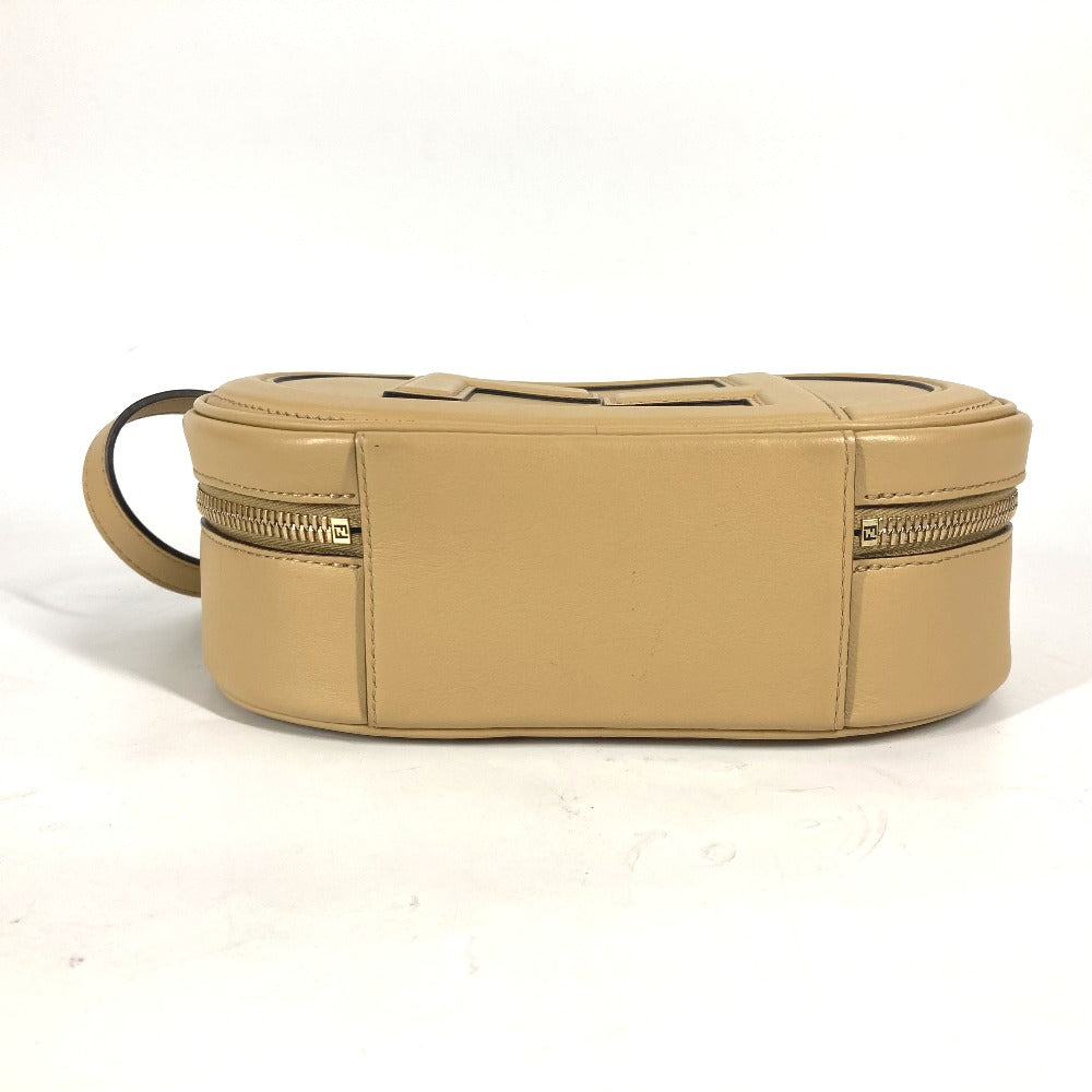 FENDI Shoulder Bag 8BS058 leather beige Pochette Crossbody Camera Case Small Olock