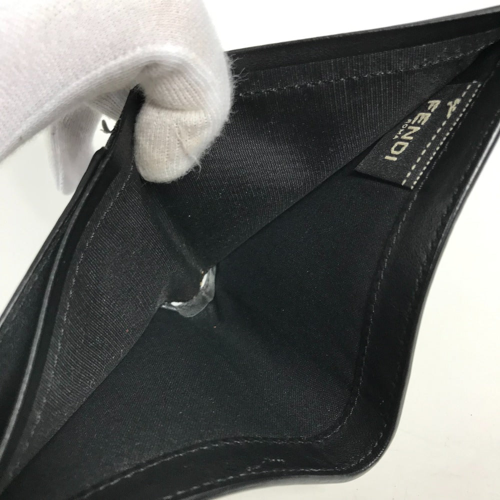 FENDI Folded wallet 7M0169 leather white Compact wallet Joshua Vides Collaboration mens Used