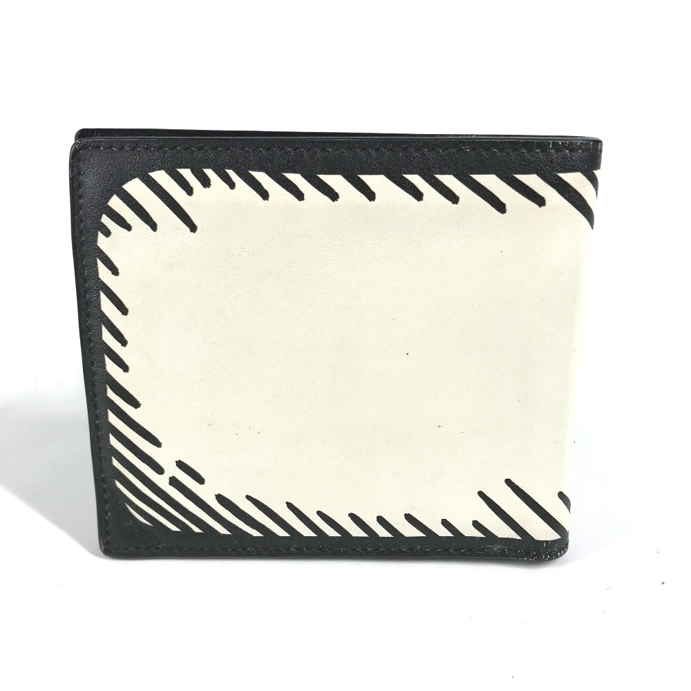FENDI Folded wallet 7M0169 leather white Compact wallet Joshua Vides Collaboration mens Used
