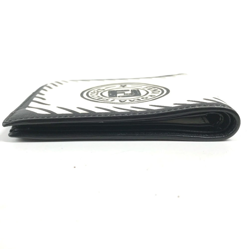 FENDI Folded wallet 7M0169 leather white Compact wallet Joshua Vides Collaboration mens Used
