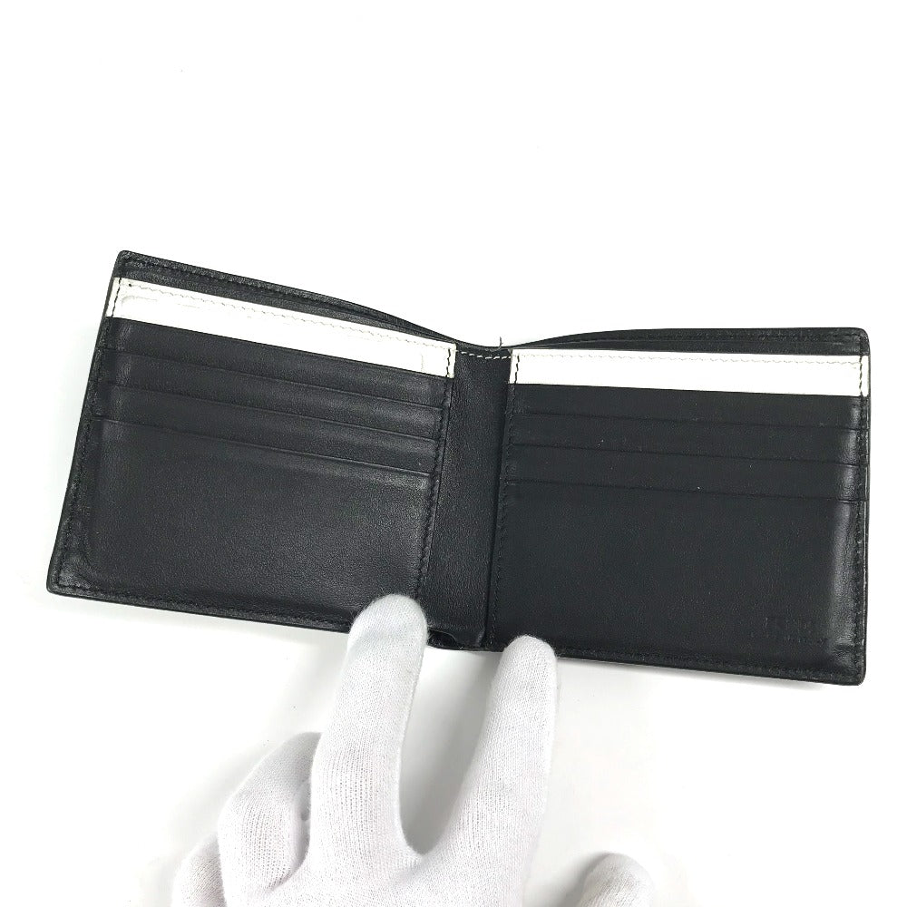 FENDI Folded wallet 7M0169 leather white Compact wallet Joshua Vides Collaboration mens Used