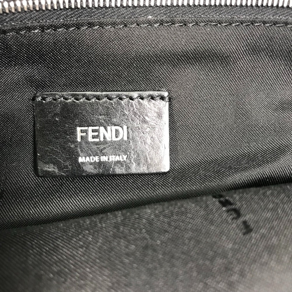 FENDI Shoulder Bag 7VA470 leather black crossbody clutch bag Monster Bugs mens Used