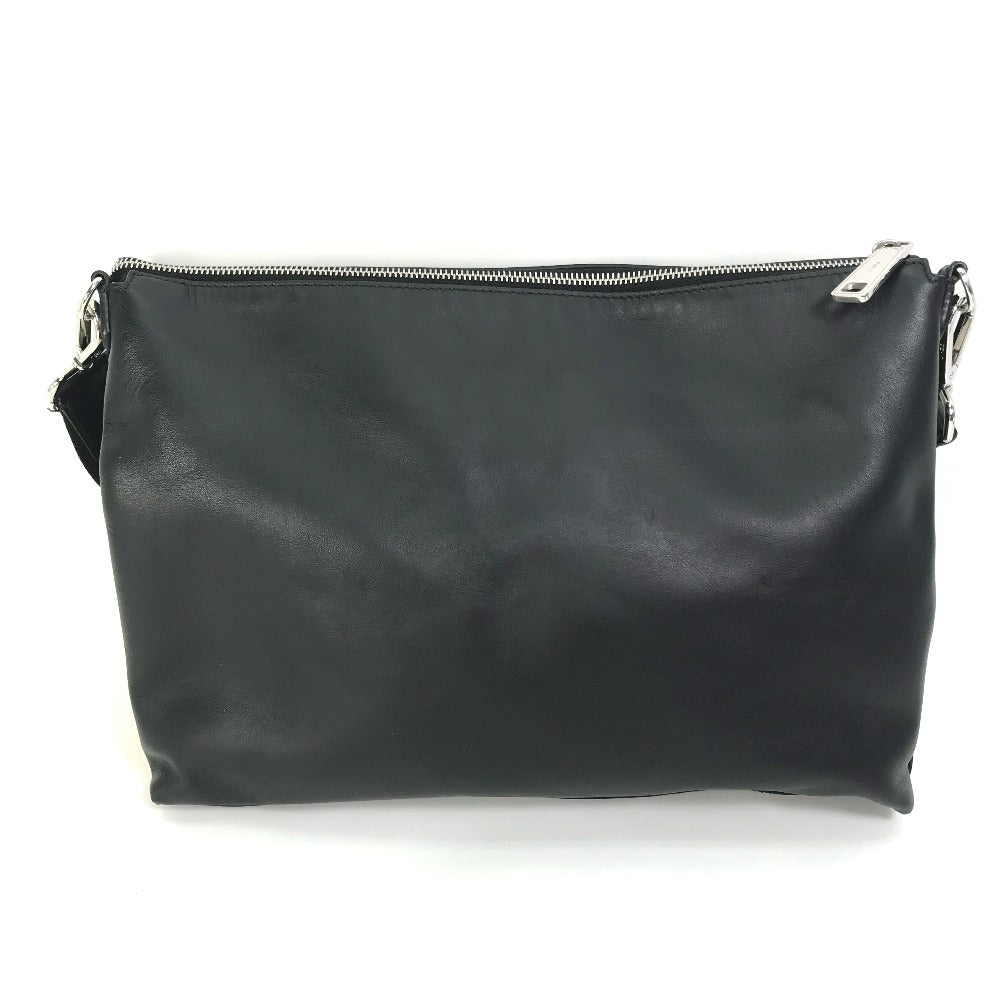 FENDI Shoulder Bag 7VA470 leather black crossbody clutch bag Monster Bugs mens Used