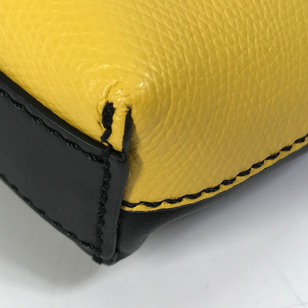 FENDI Shoulder Bag 7VA470 leather black crossbody clutch bag Monster Bugs mens Used