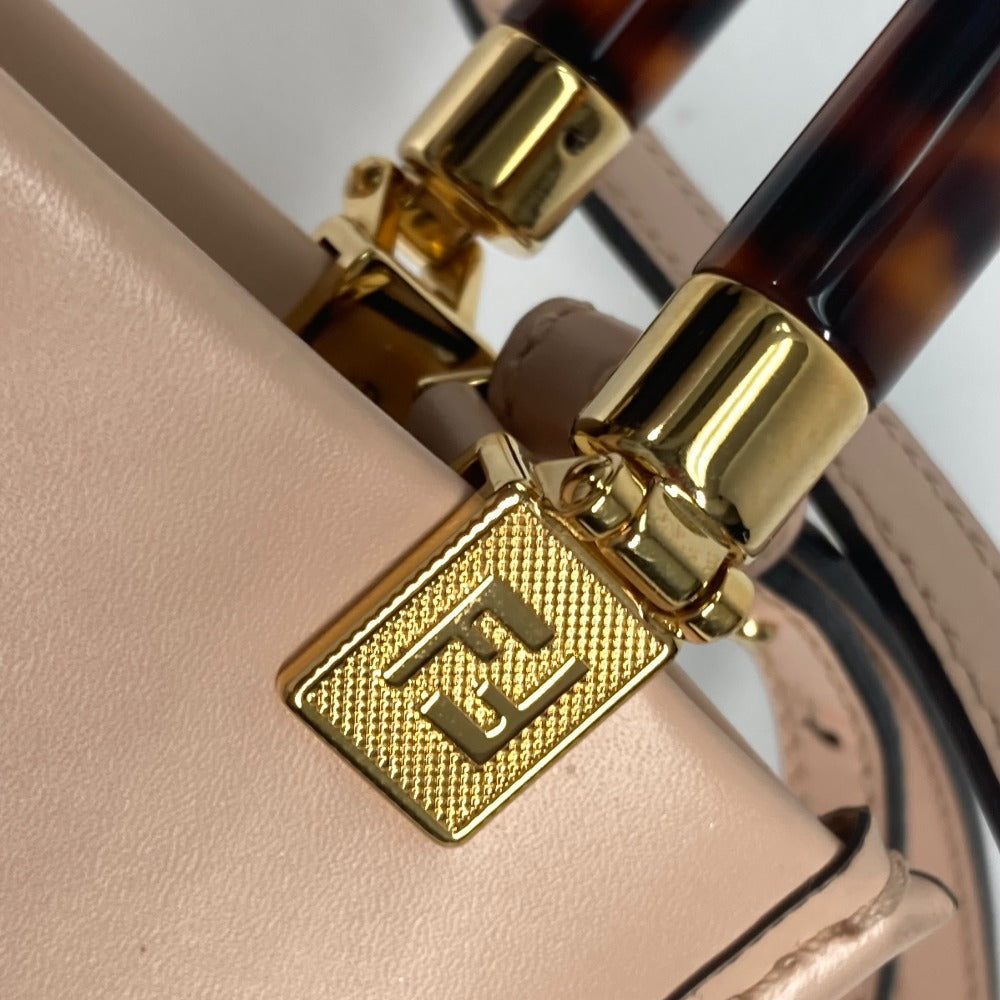 FENDI Handbag 8BS051 leather Beige type Shoulder Bag Crossbody bag sunshine shopper small Women Used