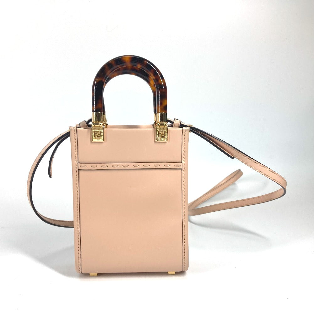 FENDI Handbag 8BS051 leather Beige type Shoulder Bag Crossbody bag sunshine shopper small Women Used