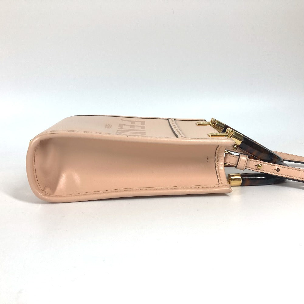 FENDI Handbag 8BS051 leather Beige type Shoulder Bag Crossbody bag sunshine shopper small Women Used