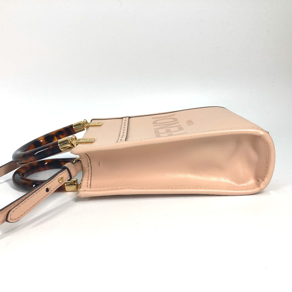 FENDI Handbag 8BS051 leather Beige type Shoulder Bag Crossbody bag sunshine shopper small Women Used