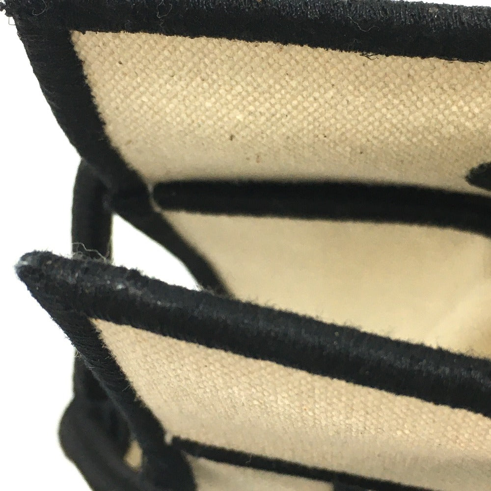 FENDI Tote Bag 8BH379 canvas Beige x black logo rome shopper Women Used