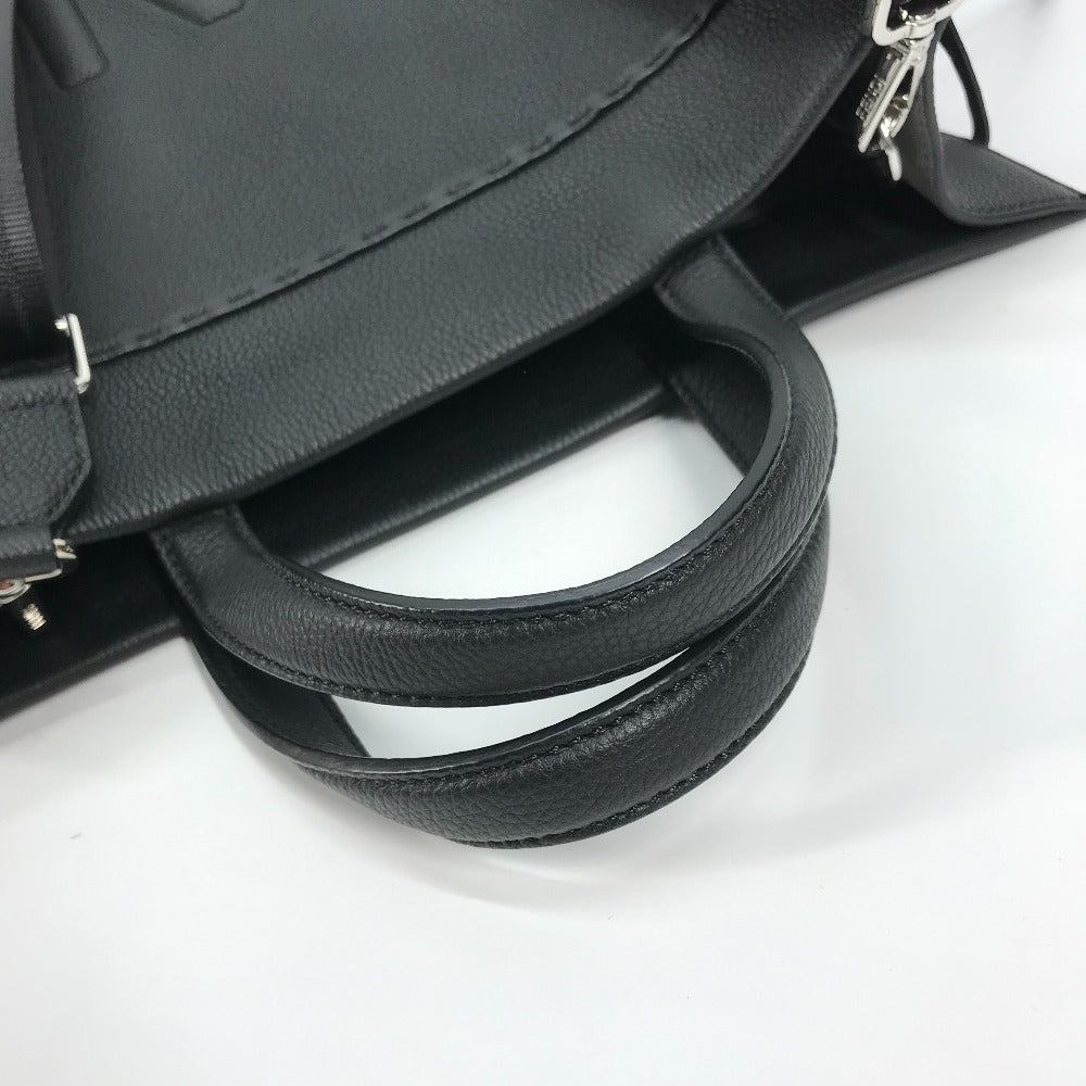 FENDI Tote Bag 7VA583 leather black shoulder bag shopper medium