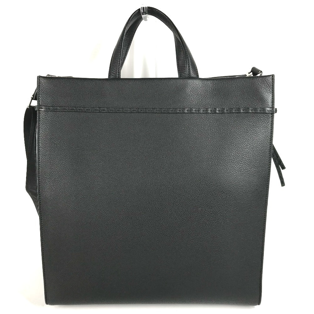 FENDI Tote Bag 7VA583 leather black shoulder bag shopper medium