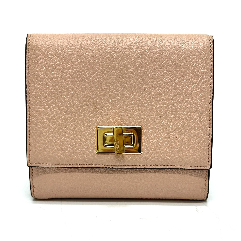 FENDI Folded wallet 8M0438 leather pink Peekaboo Women Used