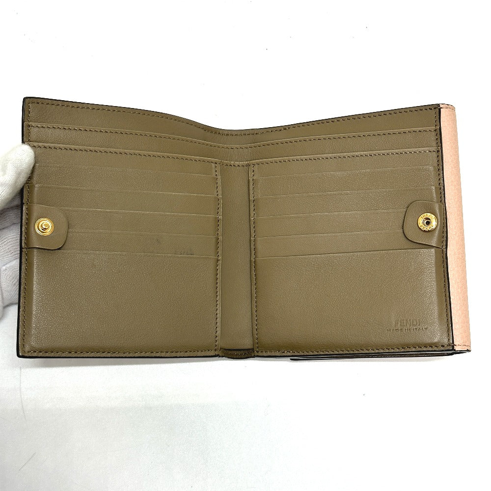 FENDI Folded wallet 8M0438 leather pink Peekaboo Women Used