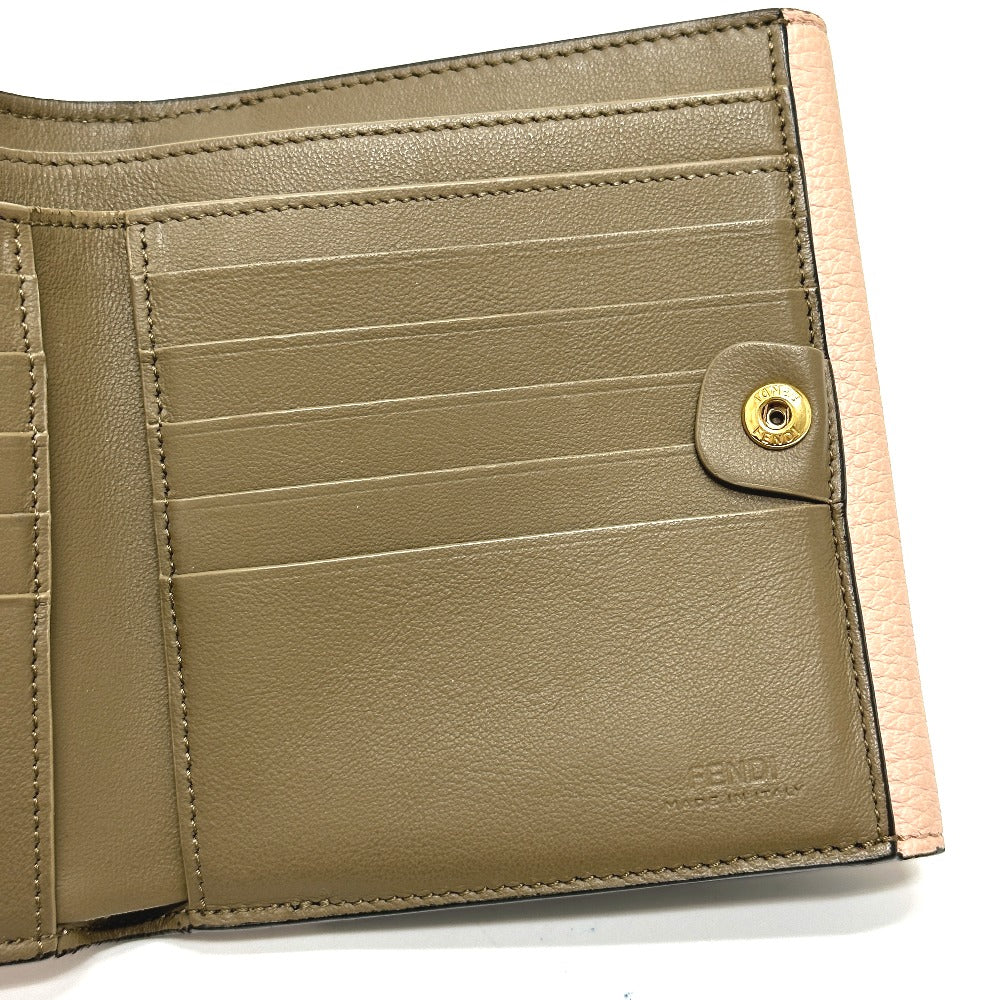 FENDI Folded wallet 8M0438 leather pink Peekaboo Women Used