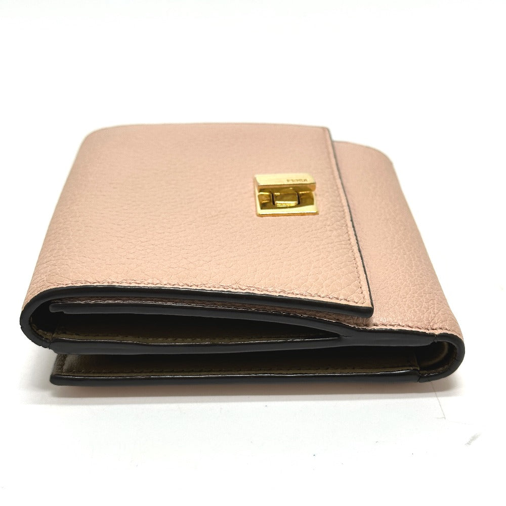 FENDI Folded wallet 8M0438 leather pink Peekaboo Women Used