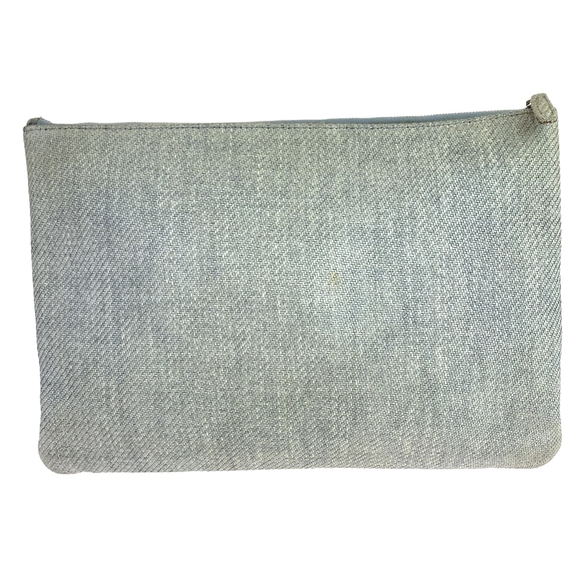 CHANEL Clutch bag canvas Grey SilverMetal Clutch bag business bag pouch Cruise line Deauville COCO Mark Women Used