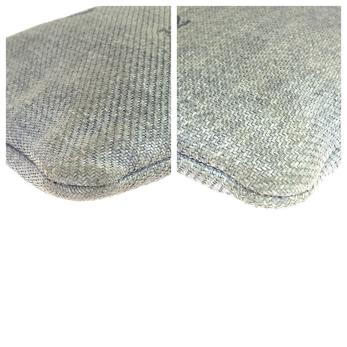 CHANEL Clutch bag canvas Grey SilverMetal Clutch bag business bag pouch Cruise line Deauville COCO Mark Women Used