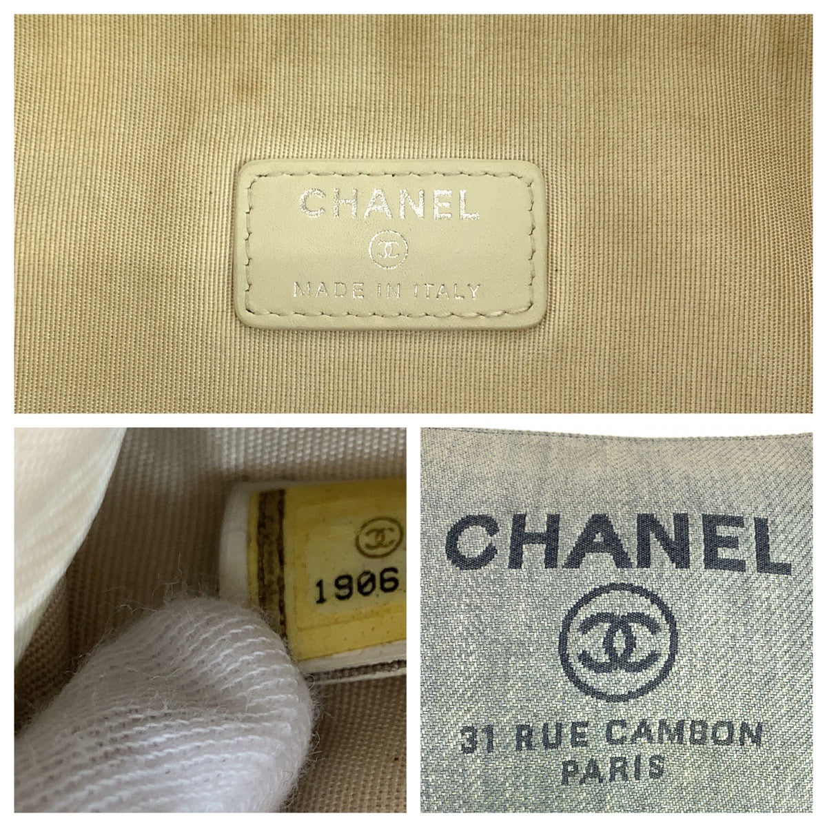 CHANEL Clutch bag canvas Grey SilverMetal Clutch bag business bag pouch Cruise line Deauville COCO Mark Women Used