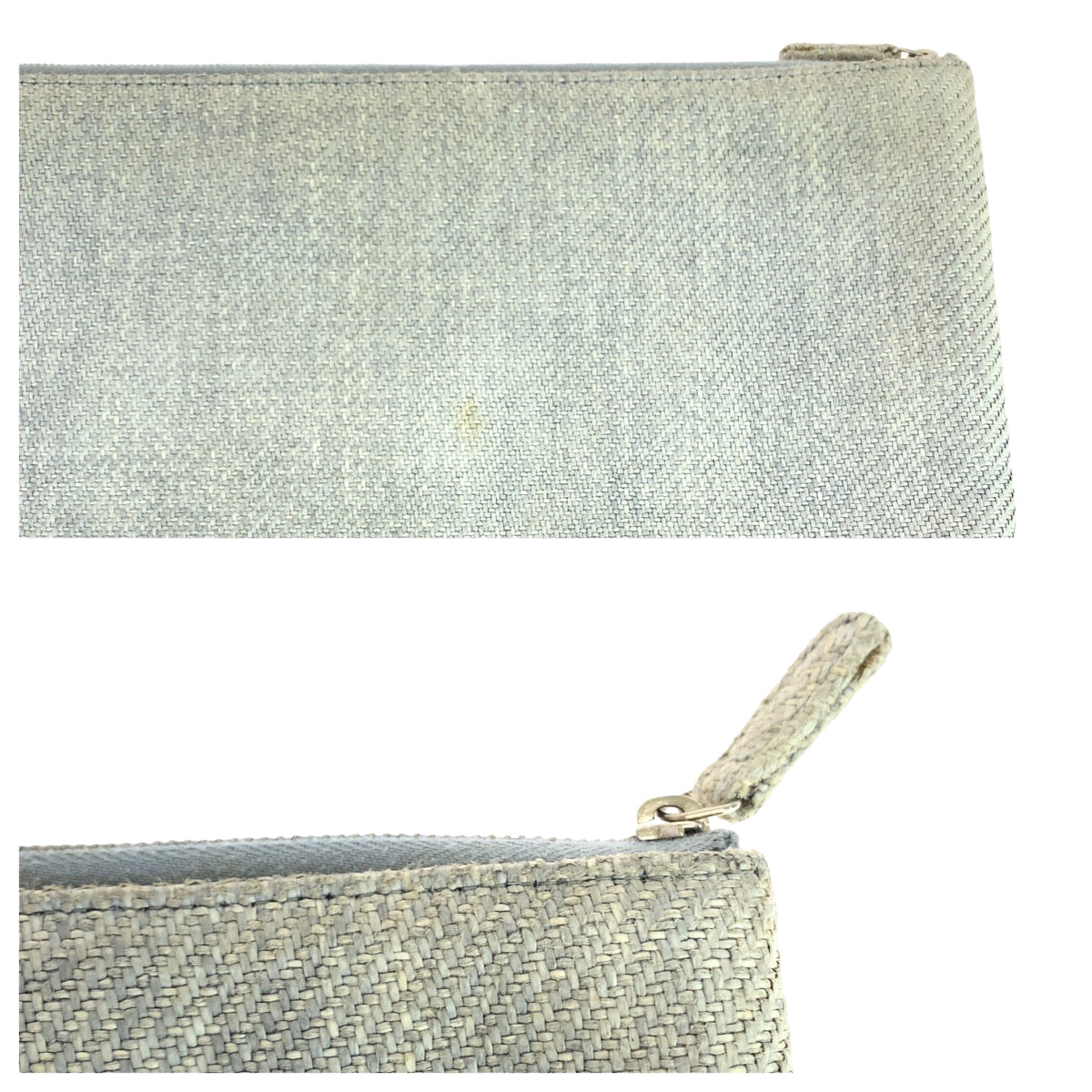 CHANEL Clutch bag canvas Grey SilverMetal Clutch bag business bag pouch Cruise line Deauville COCO Mark Women Used