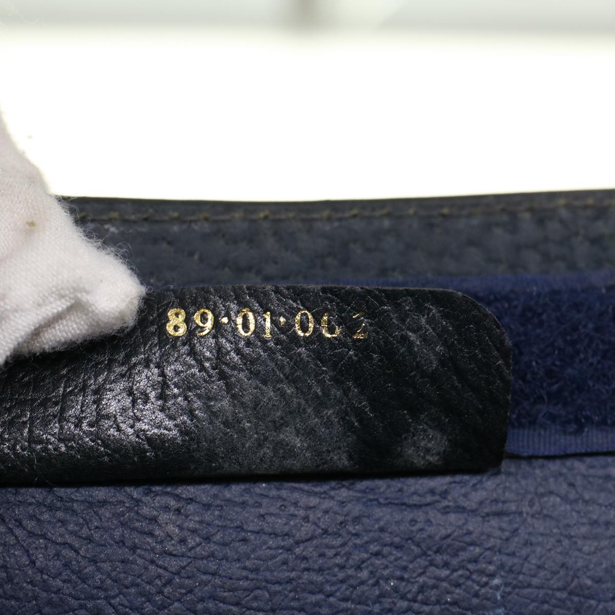 GUCCI GG Canvas Sherry Line Clutch Bag Gray Red Navy