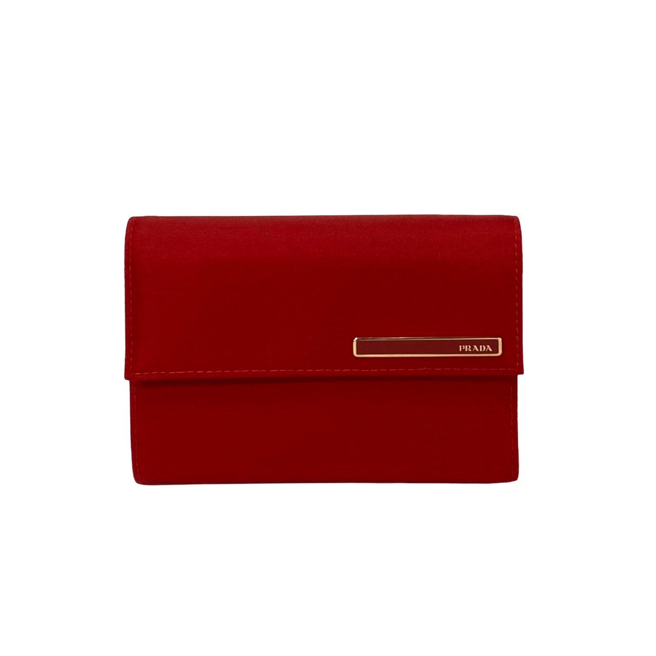 PRADA Bifold Wallet Nylon Red