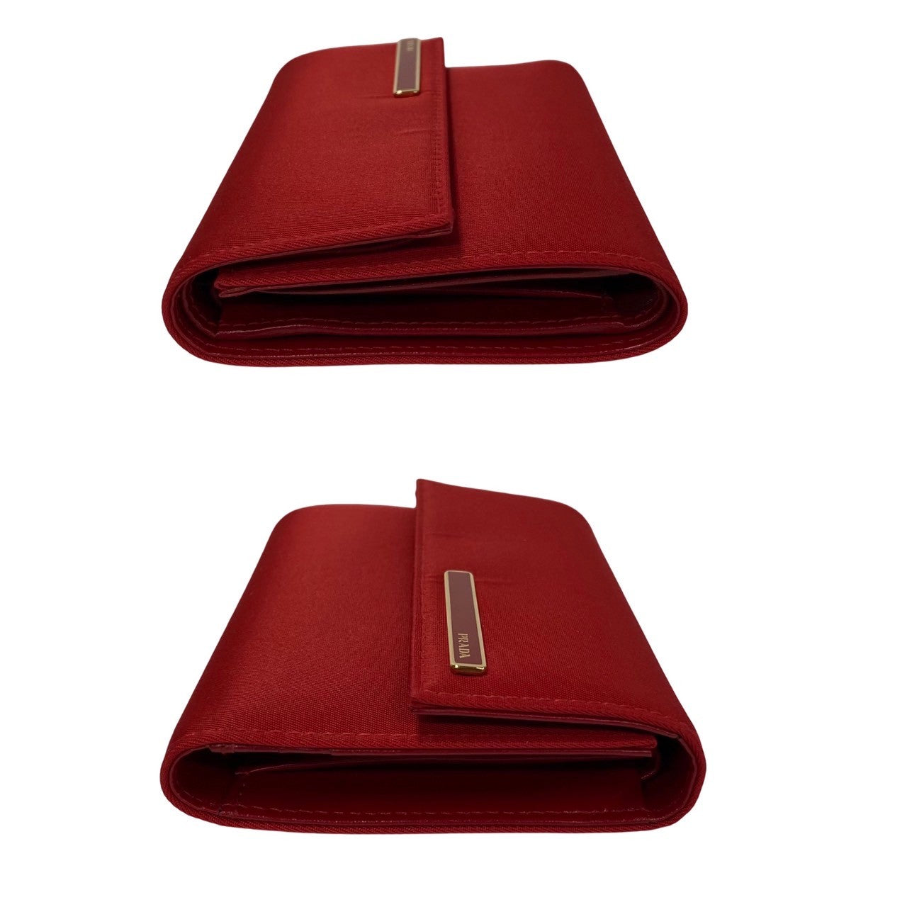 PRADA Bifold Wallet Nylon Red