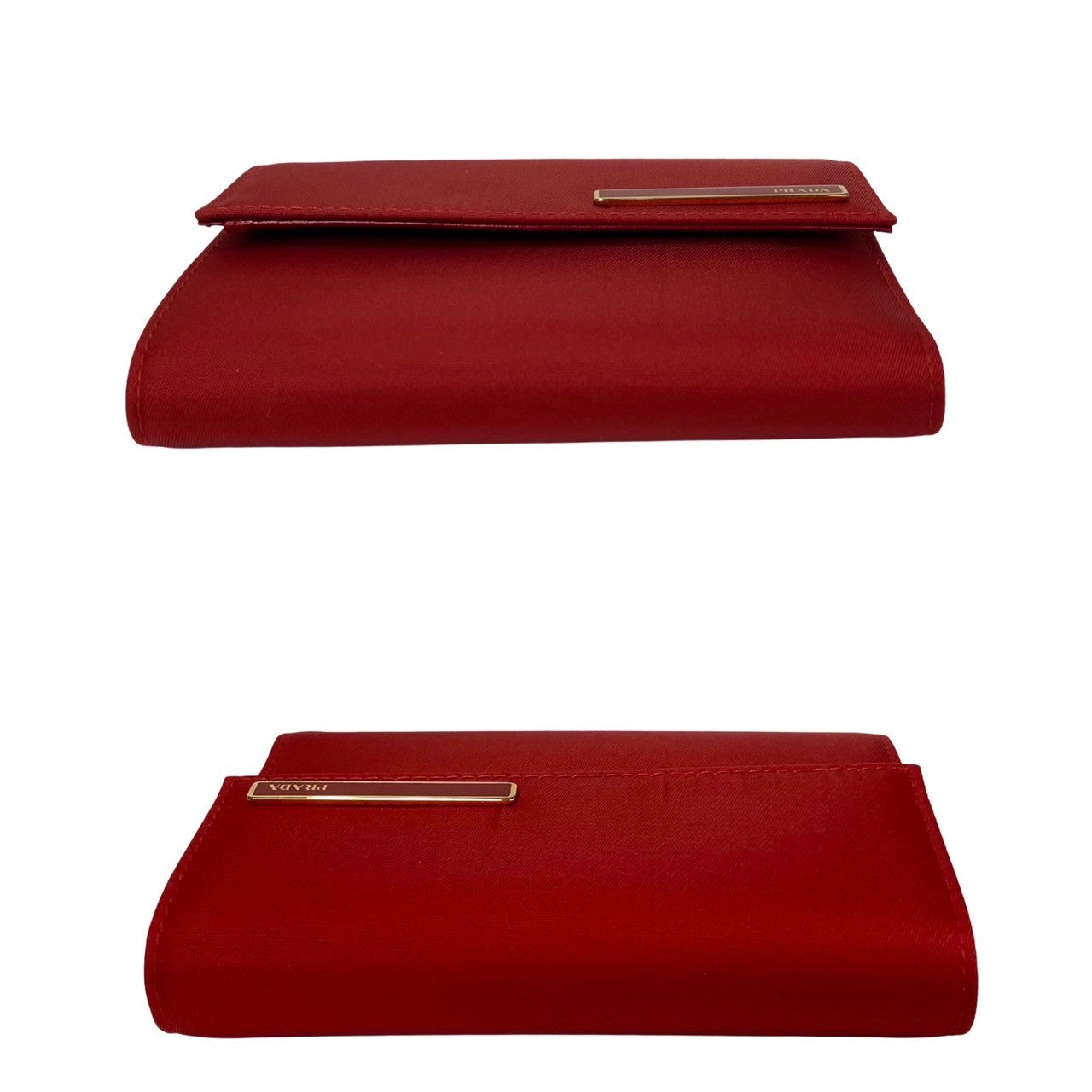 PRADA Bifold Wallet Nylon Red