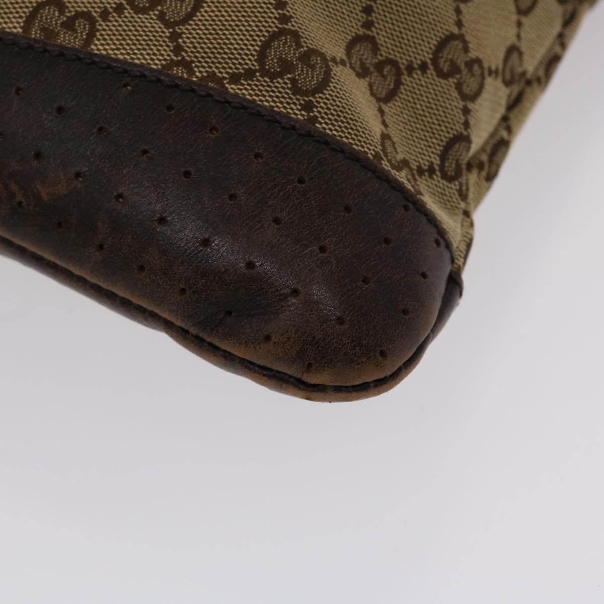 GUCCI GG Canvas Shoulder Bag Beige 145857 47690