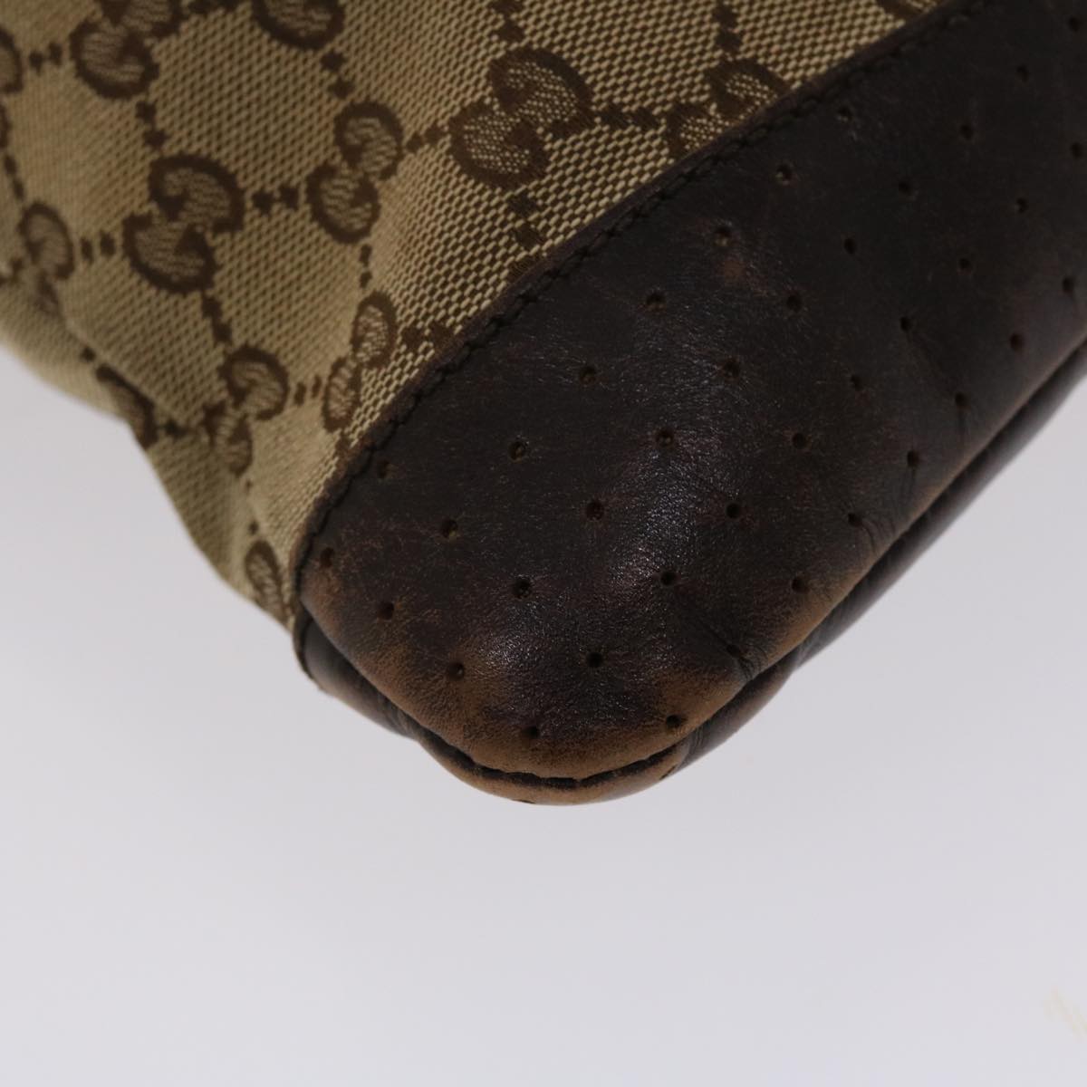 GUCCI GG Canvas Shoulder Bag Beige 145857 47690