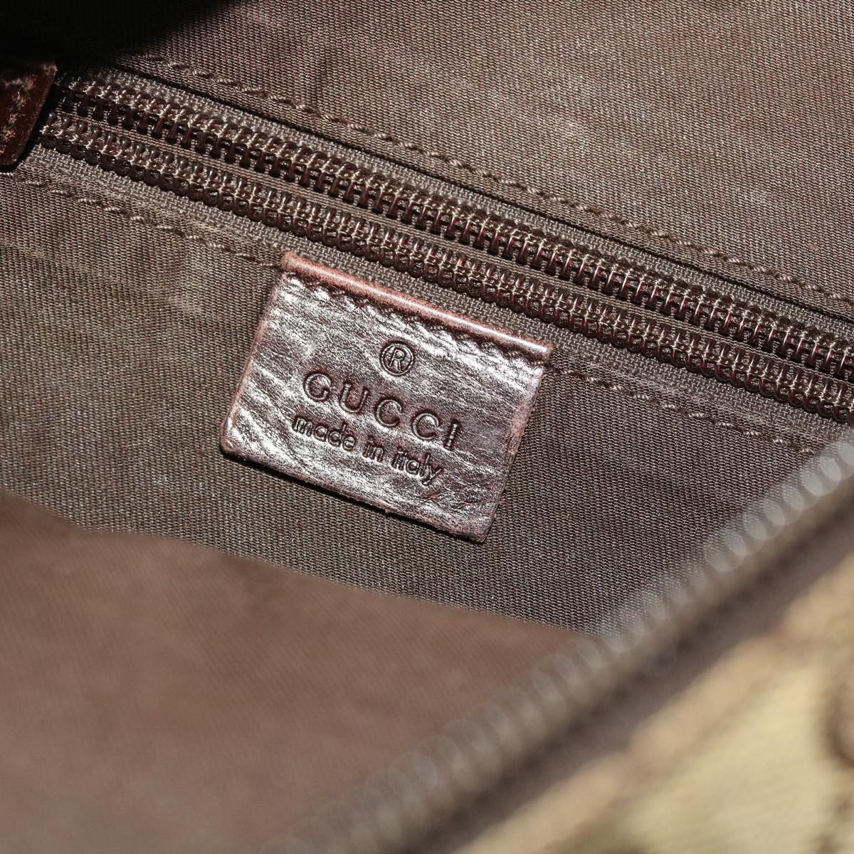 GUCCI GG Canvas Shoulder Bag Beige 145857 47690
