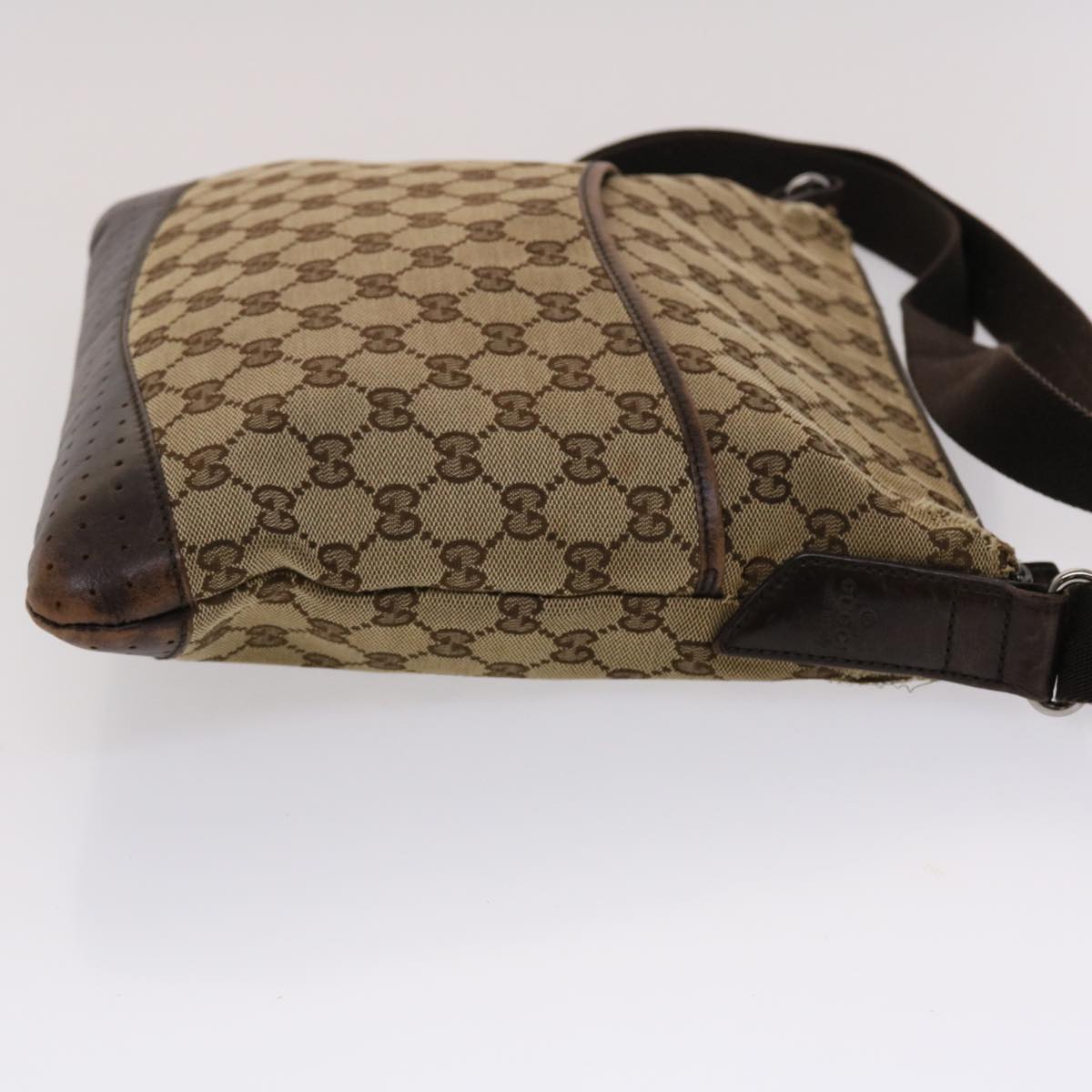 GUCCI GG Canvas Shoulder Bag Beige 145857 47690