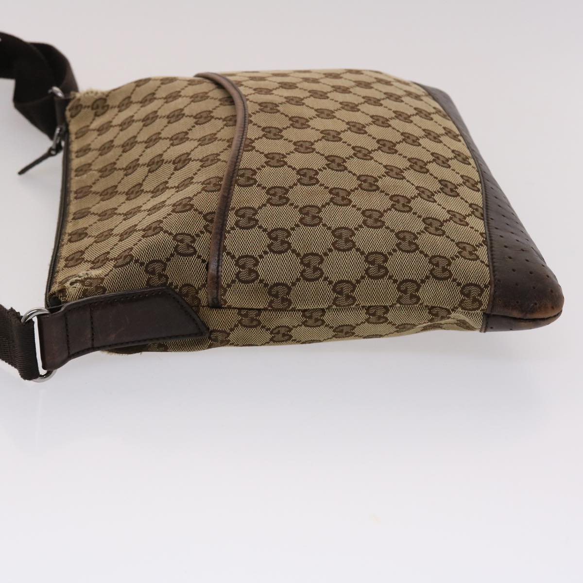 GUCCI GG Canvas Shoulder Bag Beige 145857 47690